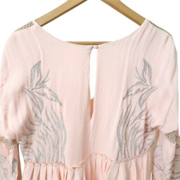 FREE PEOPLE $250 Blush Pink STARLIGHT METALLIC EMBROIDERED DRESS SZ S SMALL FREE PEOPLE $250 Blush Pink STARLIGHT METALLIC EMBROIDERED DRESS SZ S SMALL